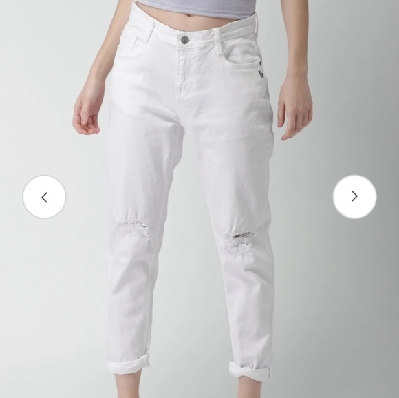 h&m white ripped jeans